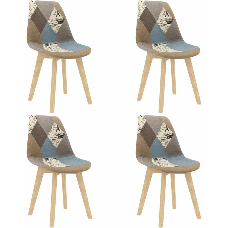 

Sillas de comedor 4 unidades tela Patchwork gris - Gris