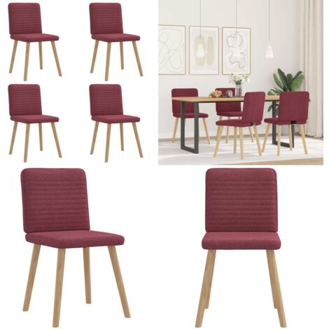 Sillas de comedor 4 unidades tela rojo tinto - Sillas de comedor con respaldo - Sillas de comedor para comedor