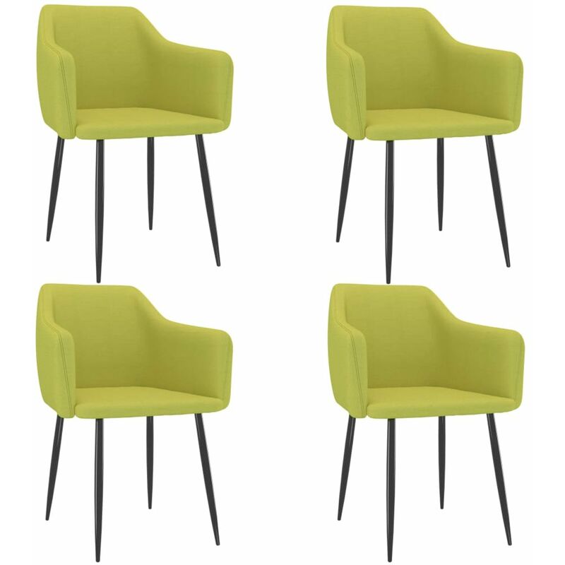 

Happyshopping - Sillas de comedor 4 unidades tela verde
