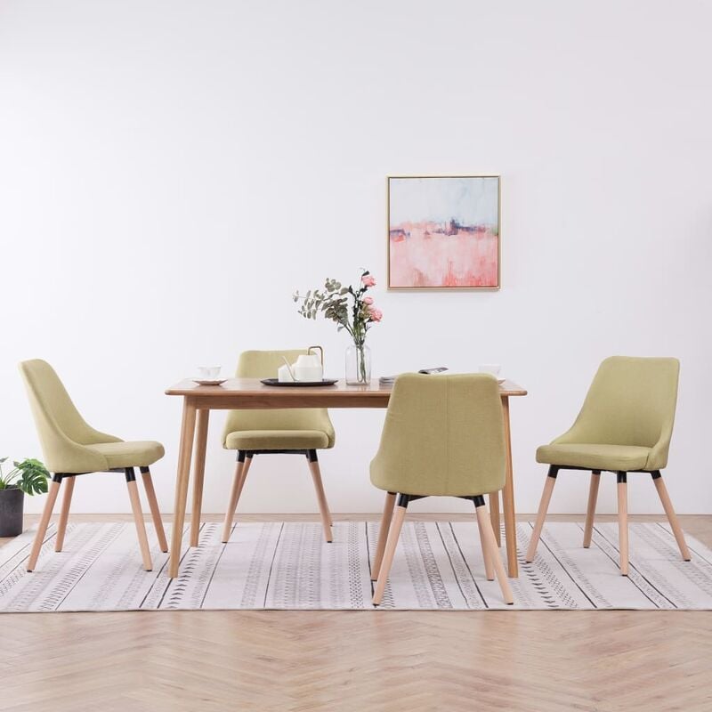 

Sillas de comedor 4 unidades tela verde