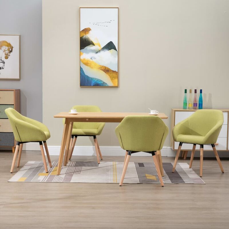 

Sillas de comedor 4 unidades tela verde