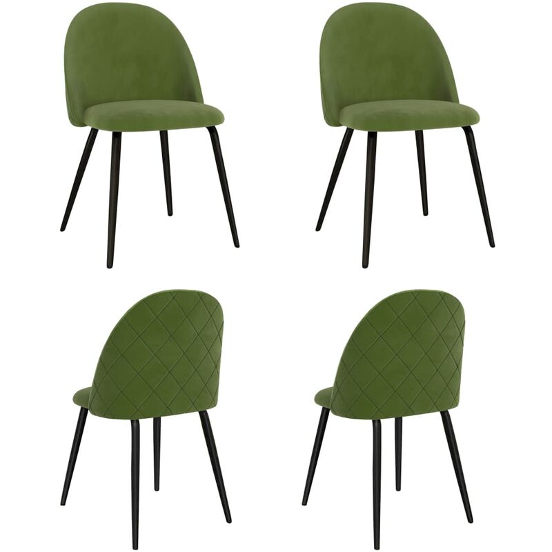 

Sillas de comedor 4 unidades tela verde