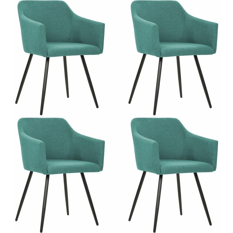

Sillas de comedor 4 unidades tela verde - Verde