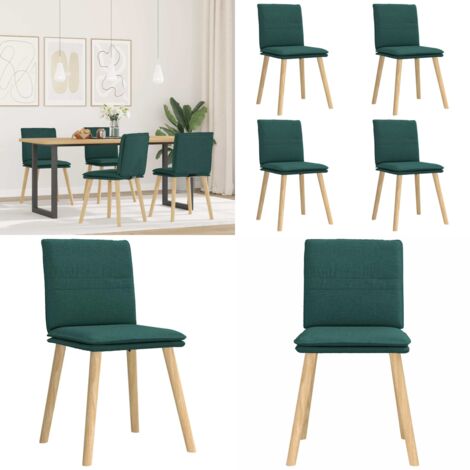 Sillas de comedor 4 unidades tela verde oscuro - Sillas de comedor verde oscuro - Sillas de comedor con espuma