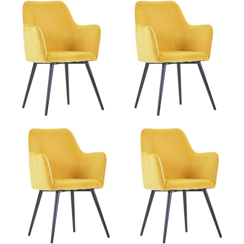 

Sillas de comedor 4 unidades terciopelo amarillo