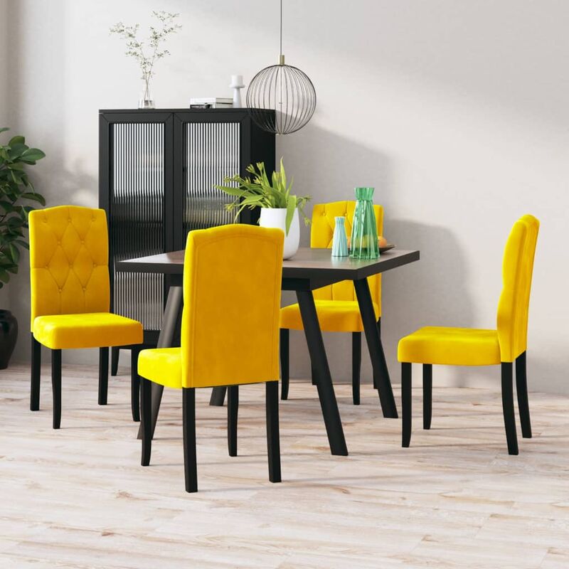 

Sillas de comedor 4 unidades terciopelo amarillo