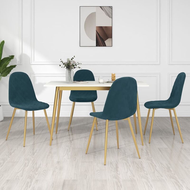 

Sillas de comedor 4 unidades terciopelo azul