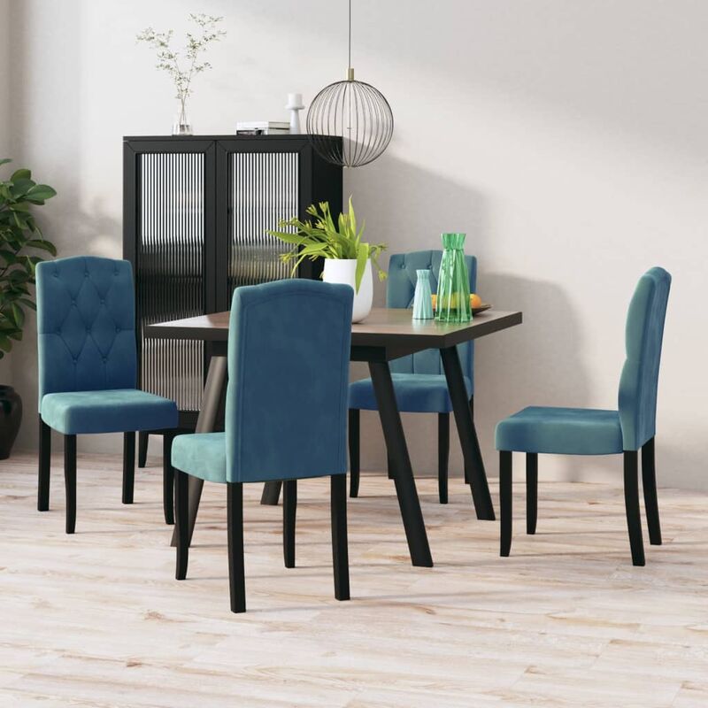 

Sillas de comedor 4 unidades terciopelo azul