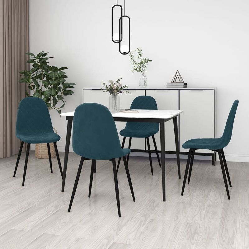 

Sillas de comedor 4 unidades terciopelo azul