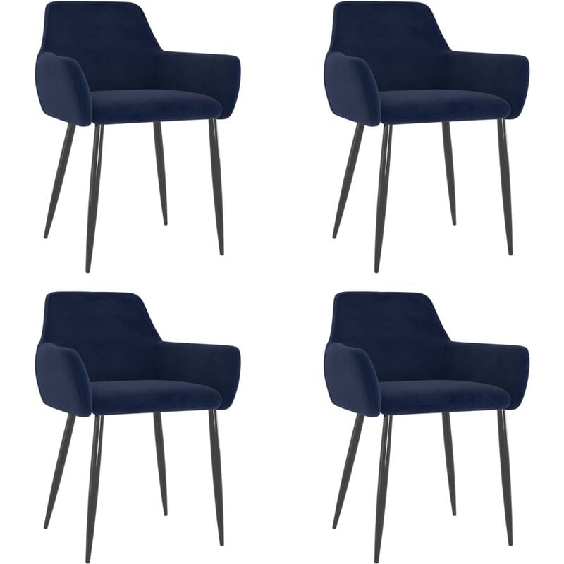 

Sillas de comedor 4 unidades terciopelo azul