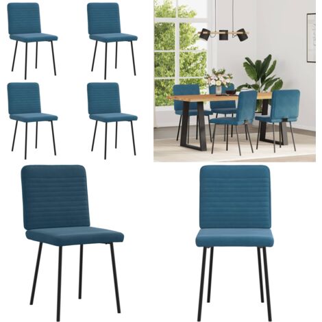 Sillas de comedor 4 unidades terciopelo azul - Sillas de comedor azul - Sillas de comedor terciopelo