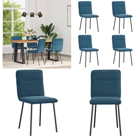 Sillas de comedor 4 unidades terciopelo azul - Sillas de comedor azul - Sillas de comedor terciopelo