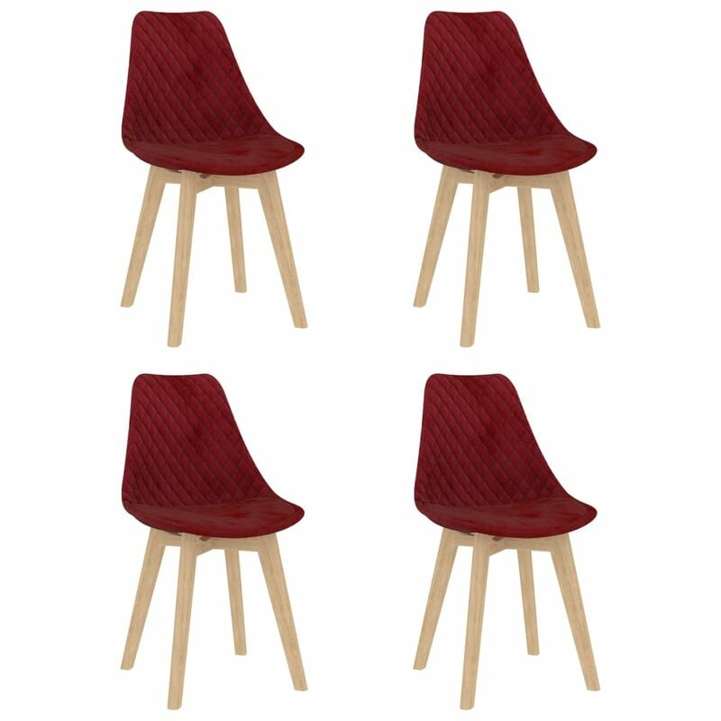 

Sillas de comedor 4 unidades terciopelo color vino tinto