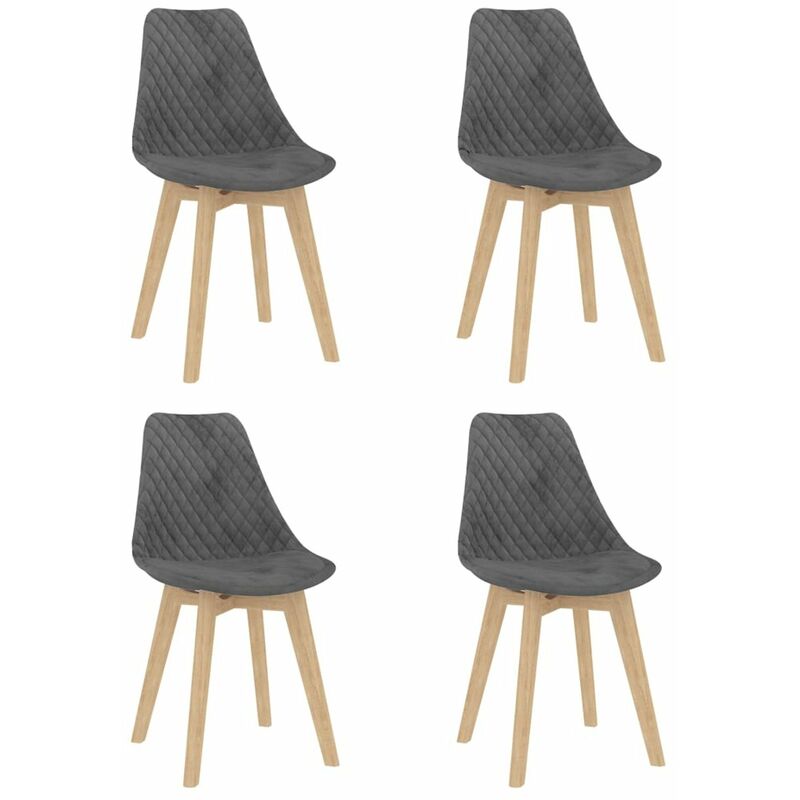

Sillas de comedor 4 unidades terciopelo gris