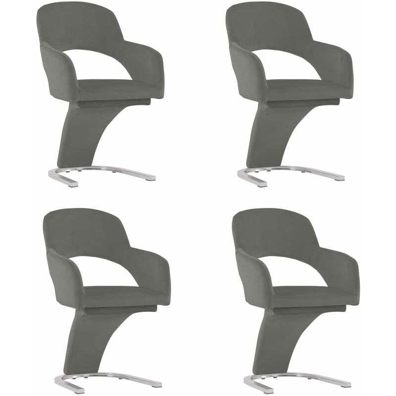 

Sillas de comedor 4 unidades terciopelo gris