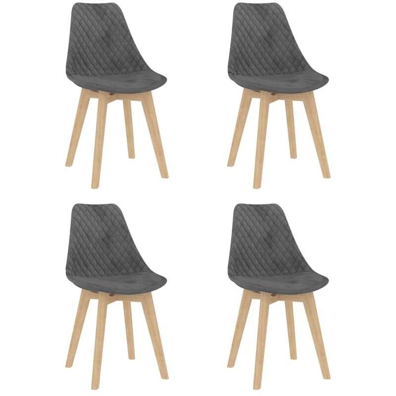 

Youthup - Sillas de comedor 4 unidades terciopelo gris - Gris