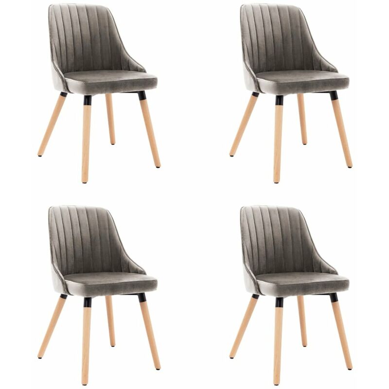 

Happyshopping - Sillas de comedor 4 unidades terciopelo gris claro