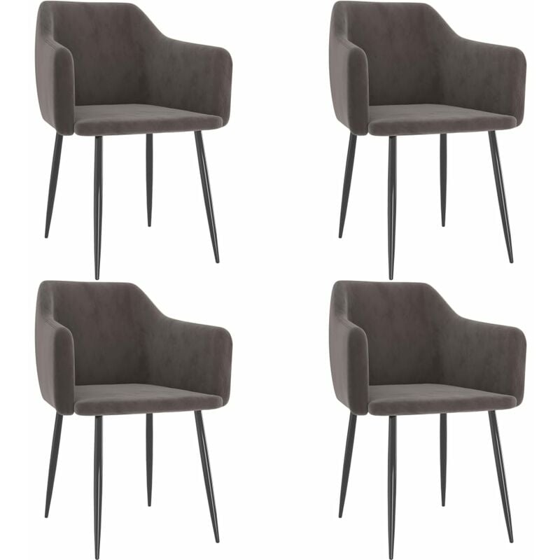 

Sillas de comedor 4 unidades terciopelo gris claro