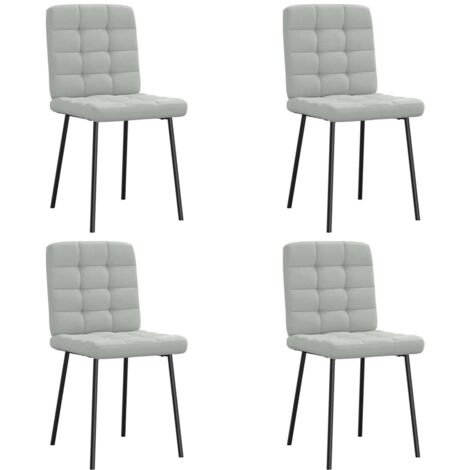 Sillas de comedor 4 unidades terciopelo gris claro