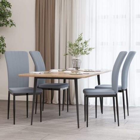 Sillas de comedor 4 unidades terciopelo gris claro vidaXL