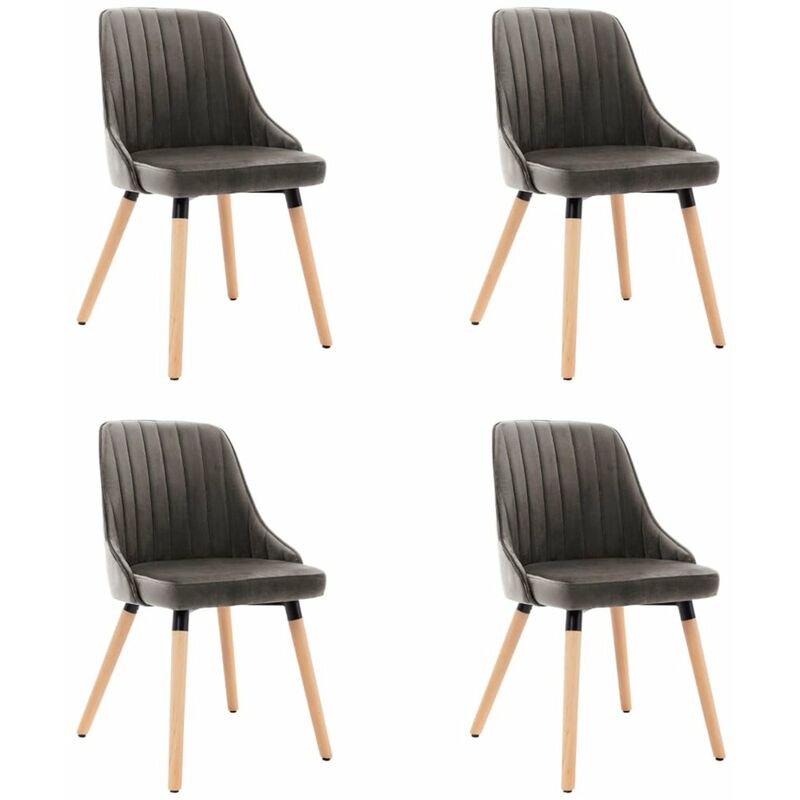 

Sillas de comedor 4 unidades terciopelo gris oscuro