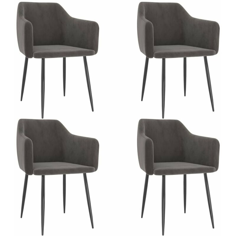 

Sillas de comedor 4 unidades terciopelo gris oscuro