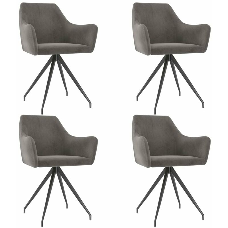 

Sillas de comedor 4 unidades terciopelo gris oscuro