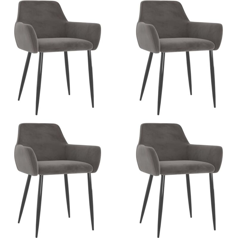 

Sillas de comedor 4 unidades terciopelo gris oscuro