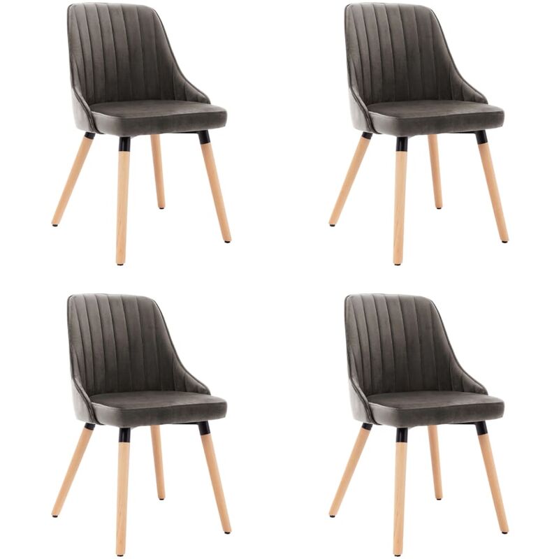 

Sillas de comedor 4 unidades terciopelo gris oscuro