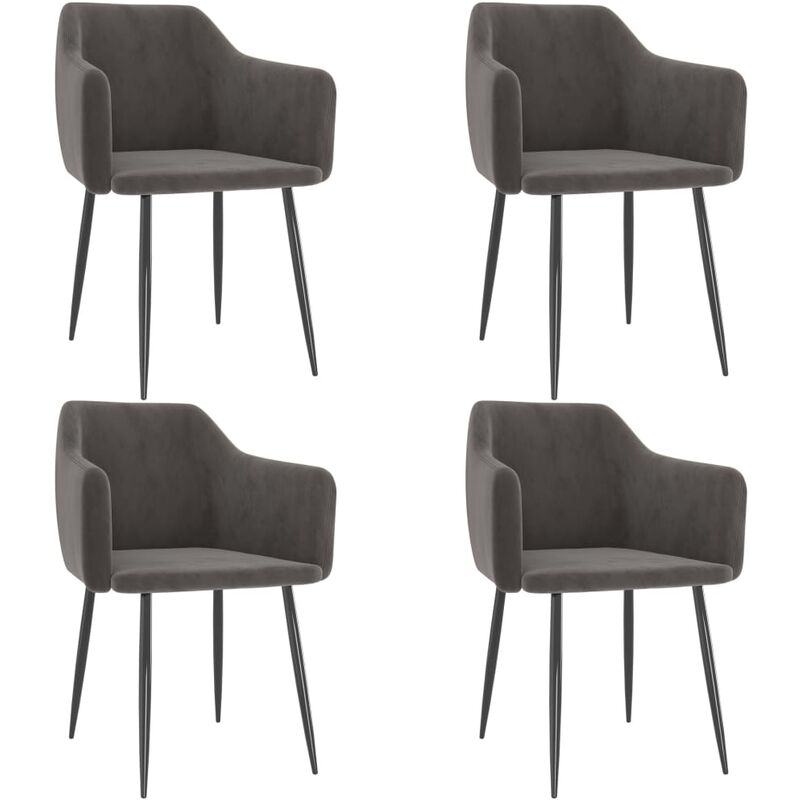 

Sillas de comedor 4 unidades terciopelo gris oscuro