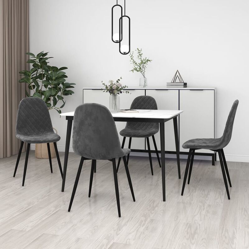 

Sillas de comedor 4 unidades terciopelo gris oscuro