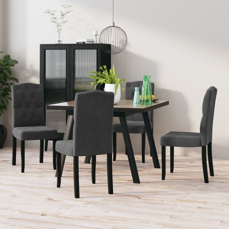 

Sillas de comedor 4 unidades terciopelo gris oscuro