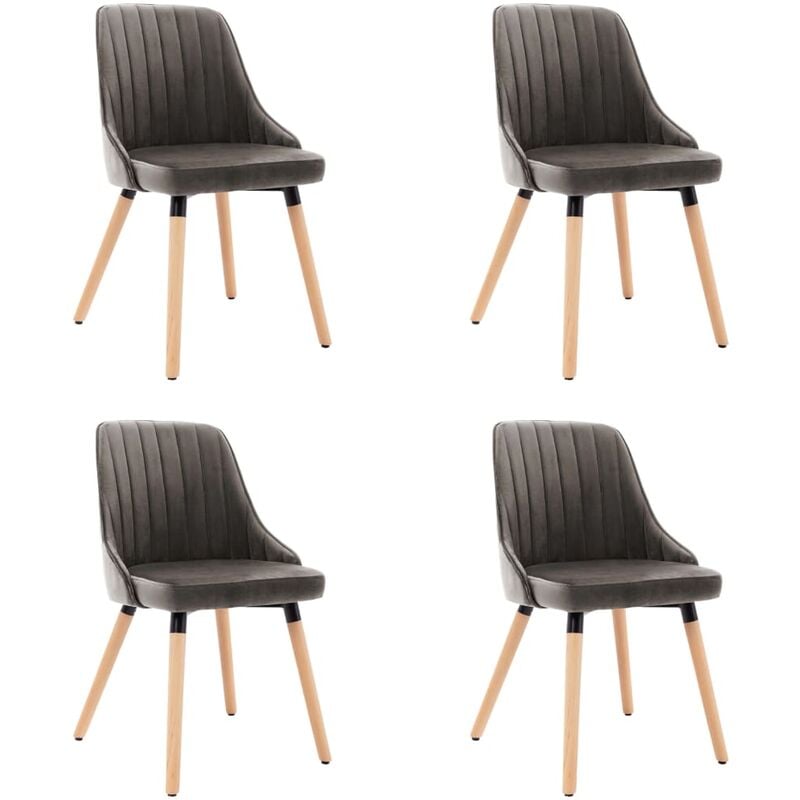 

Sillas de comedor 4 unidades terciopelo gris oscuro - Gris