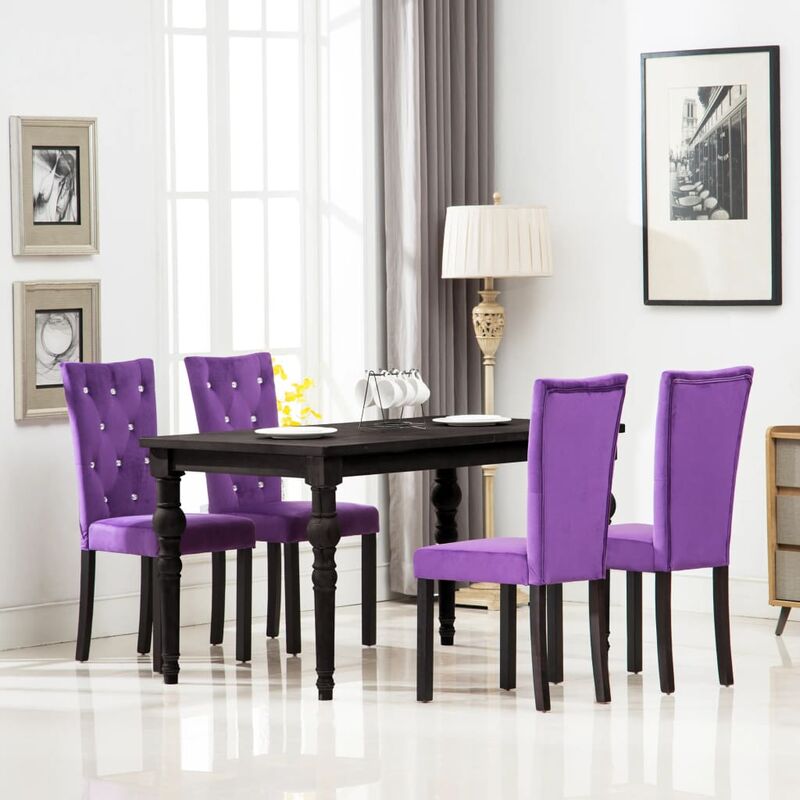 

Happyshopping - Sillas de comedor 4 unidades terciopelo morado