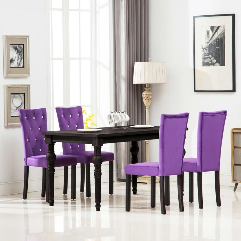 

BHD - Sillas de comedor 4 unidades terciopelo morado