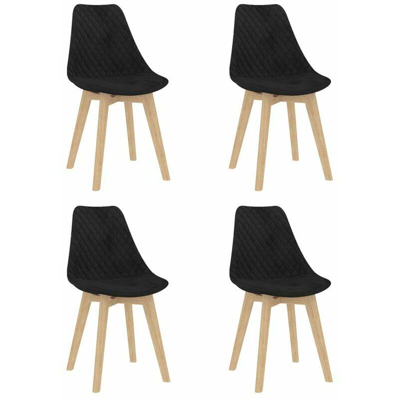 

Happyshopping - Sillas de comedor 4 unidades terciopelo negro