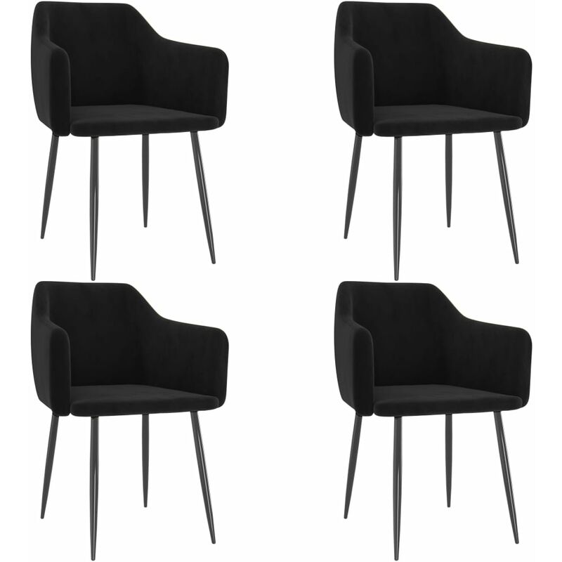 

Sillas de comedor 4 unidades terciopelo negro