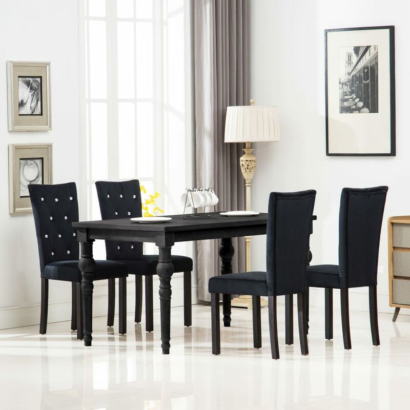 

Sillas de comedor 4 unidades terciopelo negro - Negro