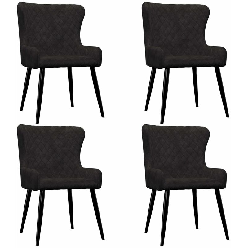 

Sillas de comedor 4 unidades terciopelo negro - Negro