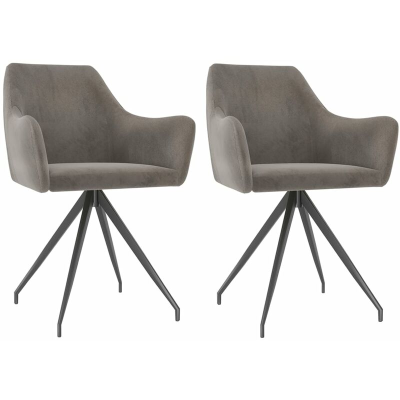 

vidaXL Sillas de Comedor 2 Unidades de Terciopelo Gris Claro - Gris