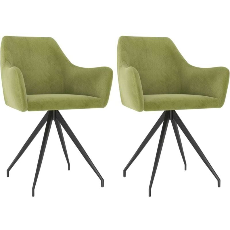 

vidaXL Sillas de Comedor 2 Unidades de Terciopelo Verde Claro - Verde