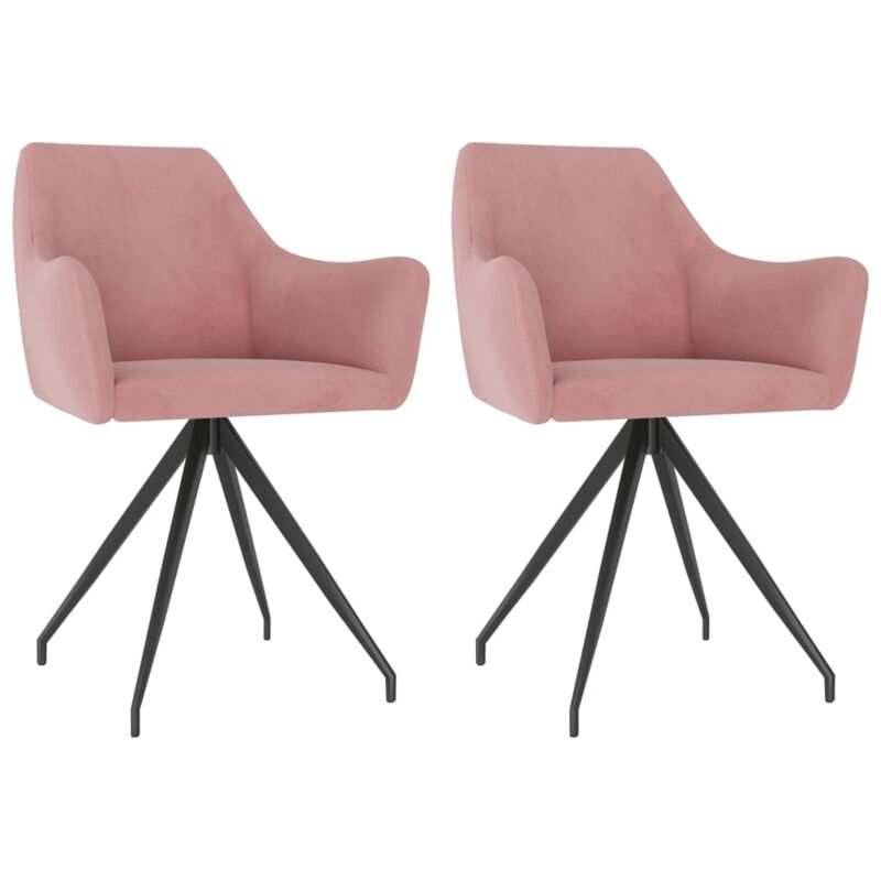 

vidaXL Sillas de Comedor 2 Unidades de Terciopelo Rosa - Rosa