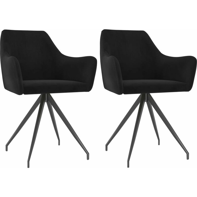 

vidaXL Sillas de Comedor 2 Unidades de Terciopelo Negro - Negro
