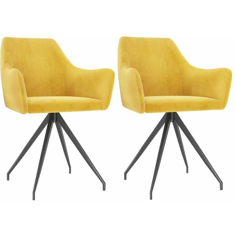 

vidaXL Sillas de Comedor 2 Unidades de Terciopelo Amarillo - Amarillo
