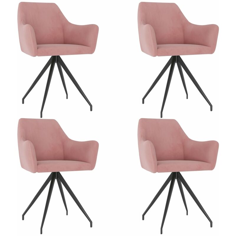 

vidaXL Sillas de Comedor Terciopelo 4 Unidades Rosa - Rosa