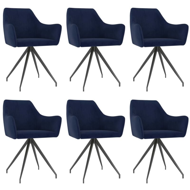 

Sillas de Comedor Terciopelo 6 Unidades Azul - Azul - Vidaxl