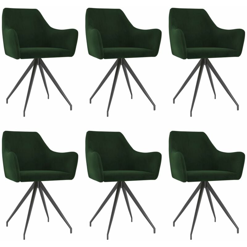 

Sillas de Comedor Terciopelo 6 Unidades Verde Oscuro - Verde - Vidaxl