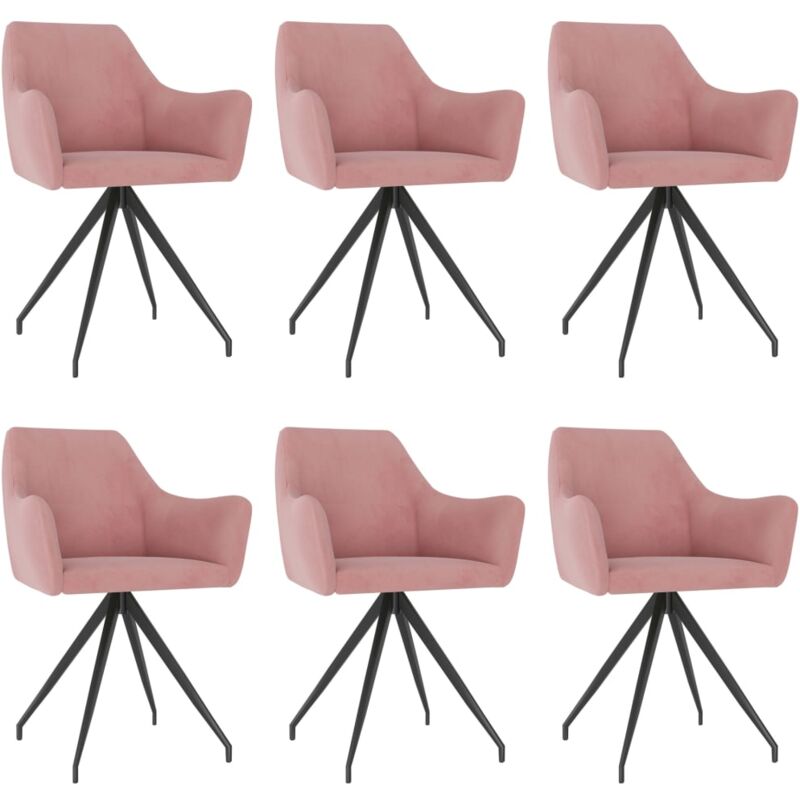 

Sillas de Comedor Terciopelo 6 Unidades Rosa - Rosa - Vidaxl