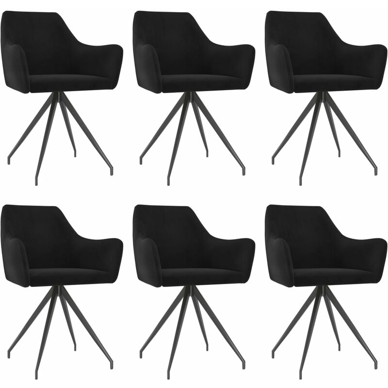 

Sillas de Comedor Terciopelo 6 Unidades Negro - Negro - Vidaxl
