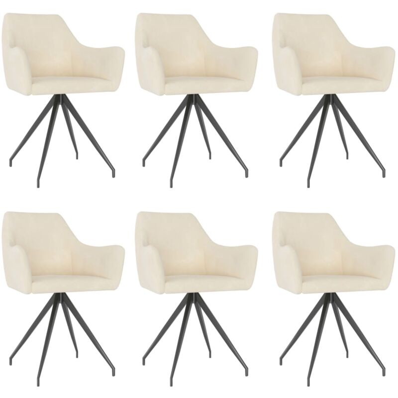 

Sillas de Comedor Terciopelo 6 Unidades Crema - Crema - Vidaxl